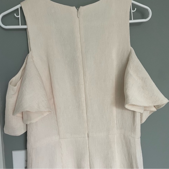 Club Monaco Ivory Lenera Cold Shoulder 70s Inspired Wide Leg Jumpsuit - Picture 14 of 16